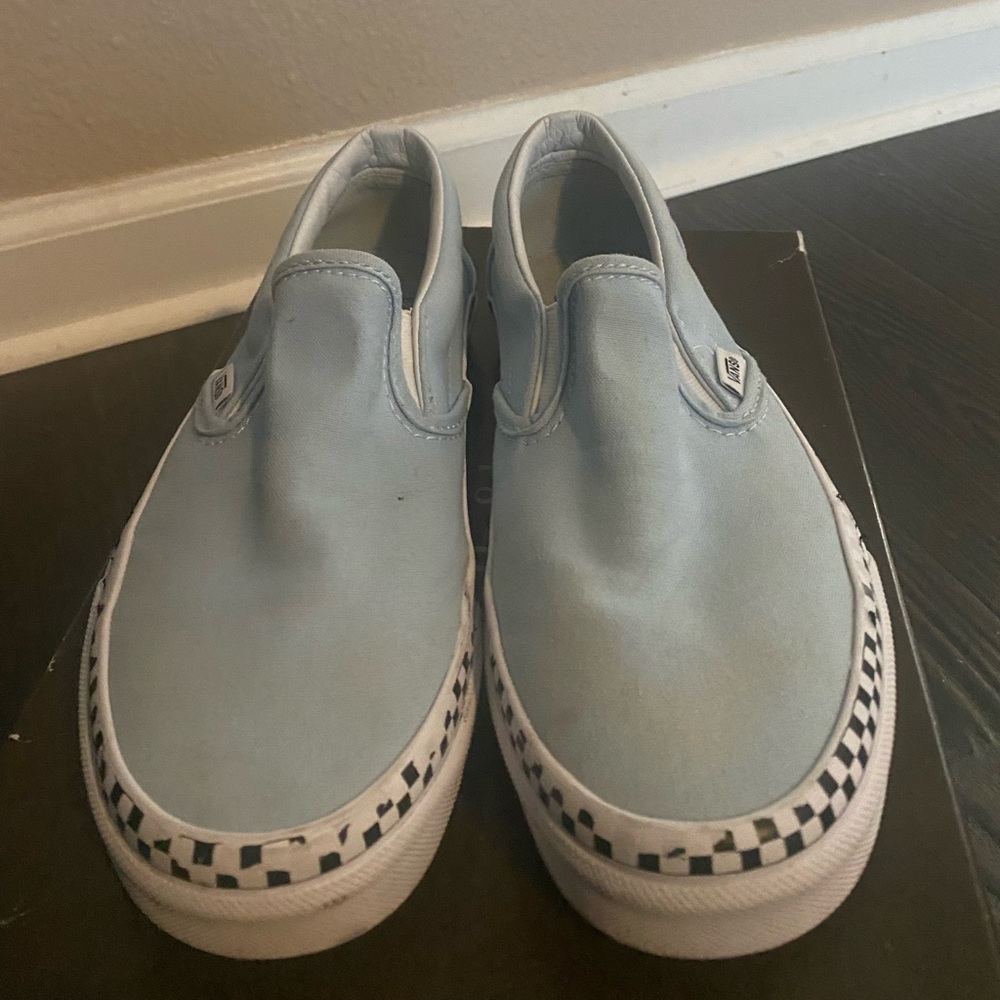 Slip on vans ! Black n white checkered was washed off in some spots :/